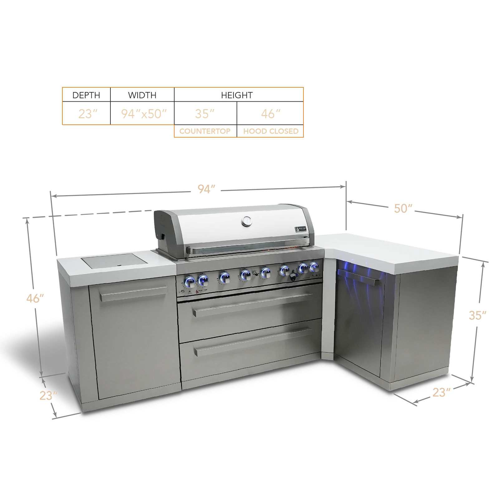 6-burner Island With A 90-degree Corner MAI80590