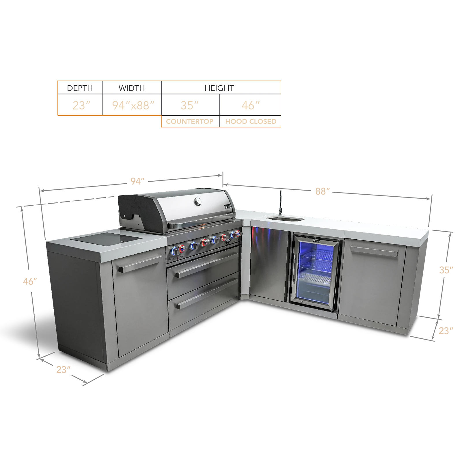 6-burner Island With A 90-degree Corner And Beverage Center MAI80590BEV