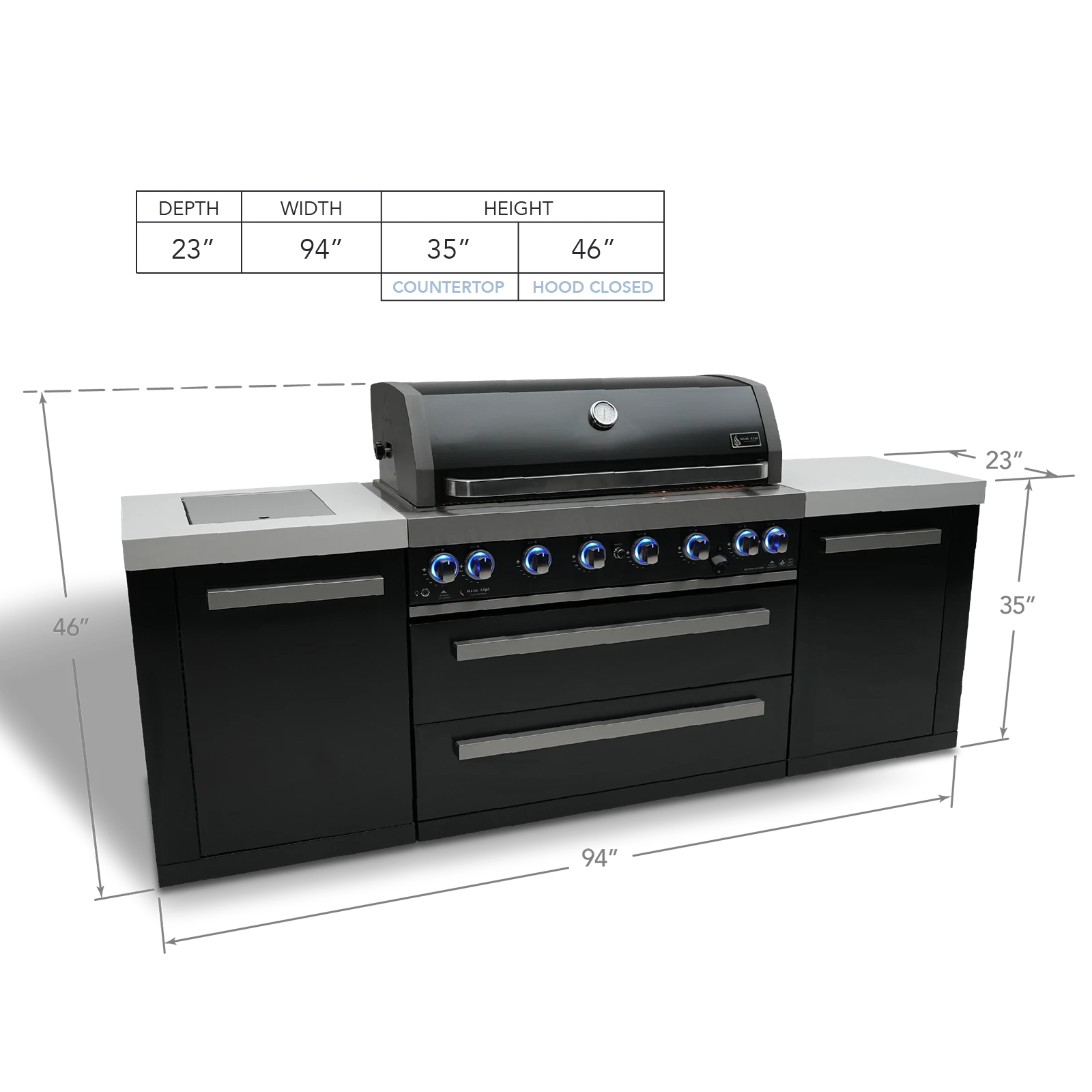 805 Black Stainless Steel Island MAI805BSS