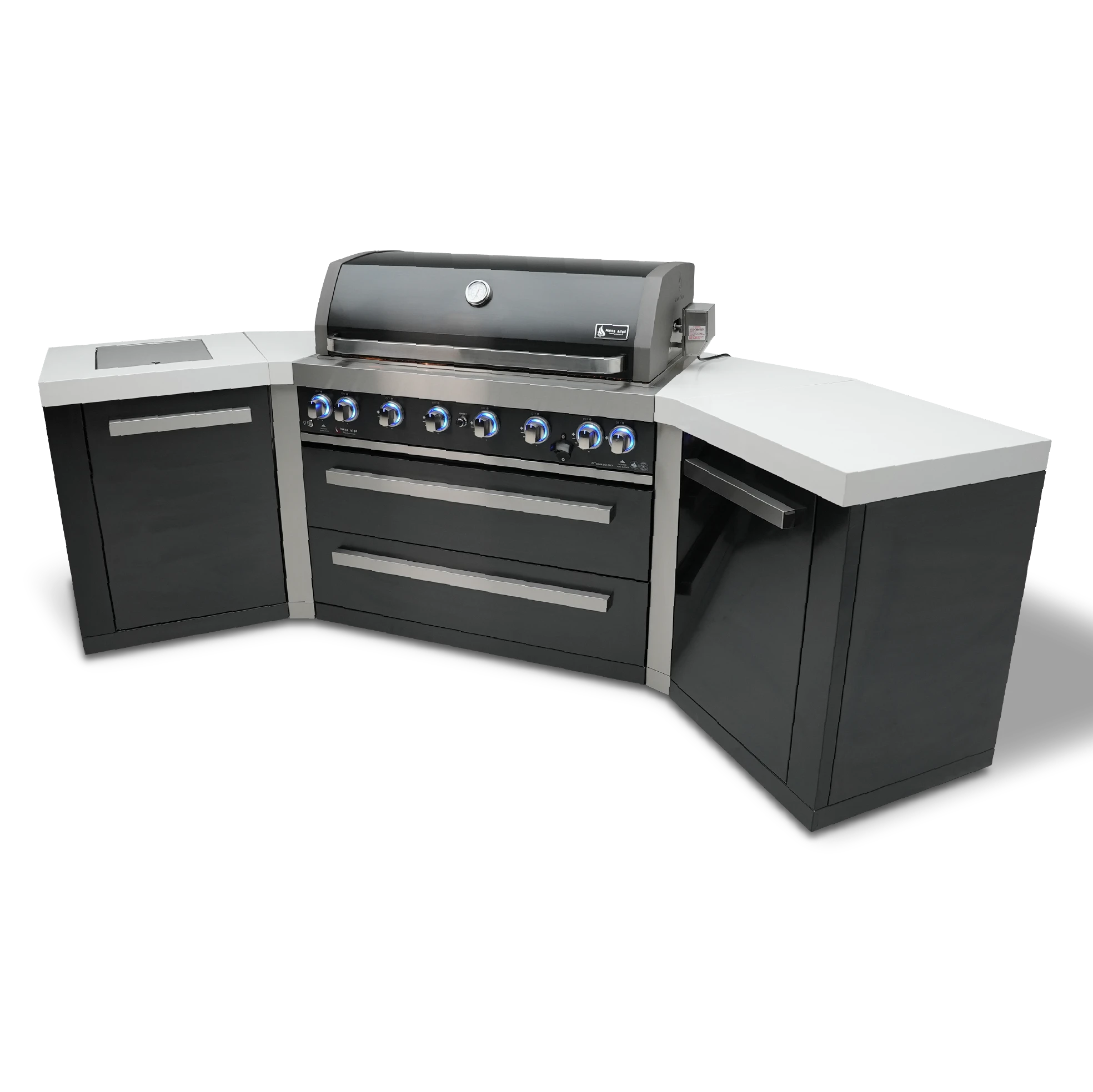 805 Black Stainless Steel Island With 45-degree Corners MAI805BSS45