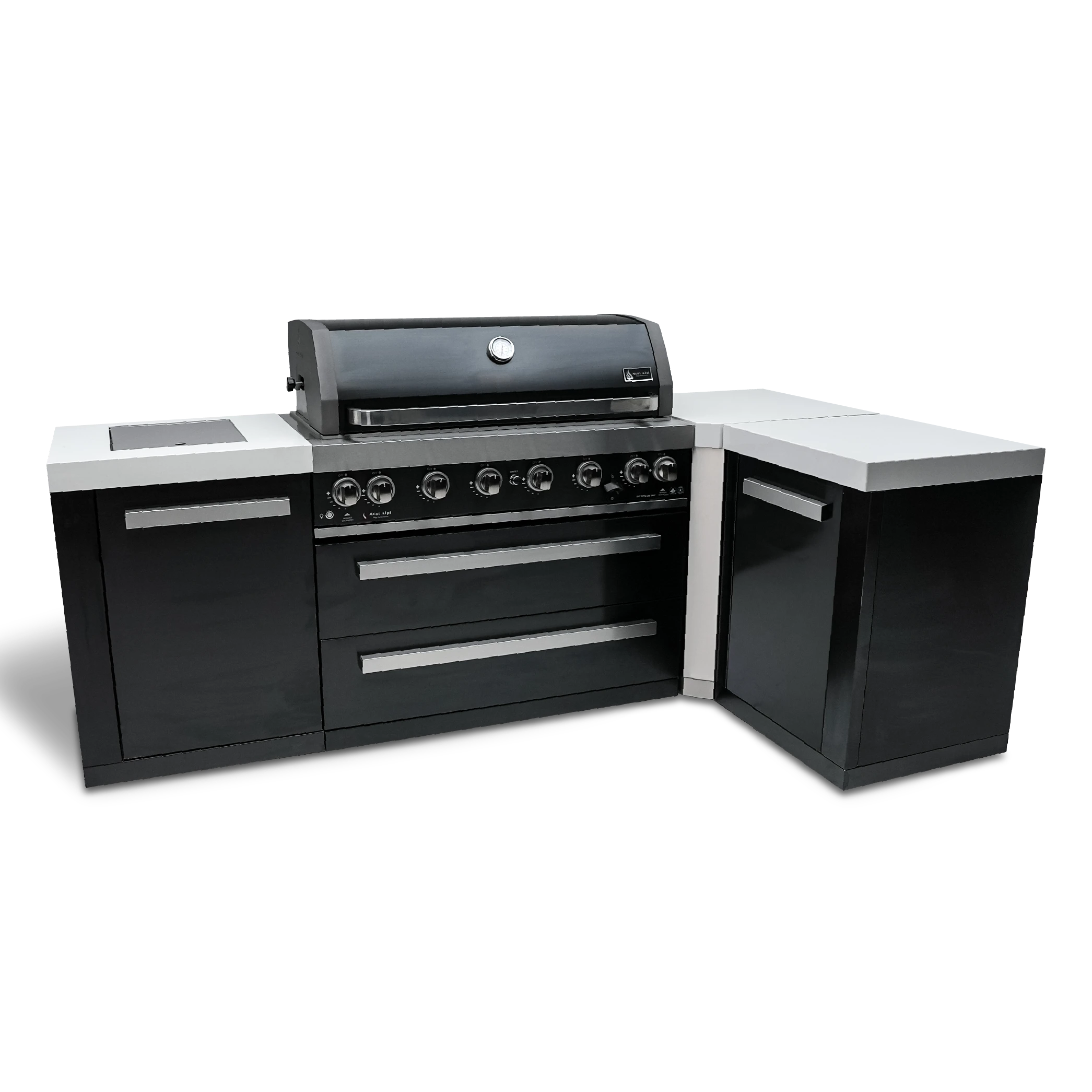 805 Black Stainless Steel Island With A 90-degree Corner MAI805BSS90