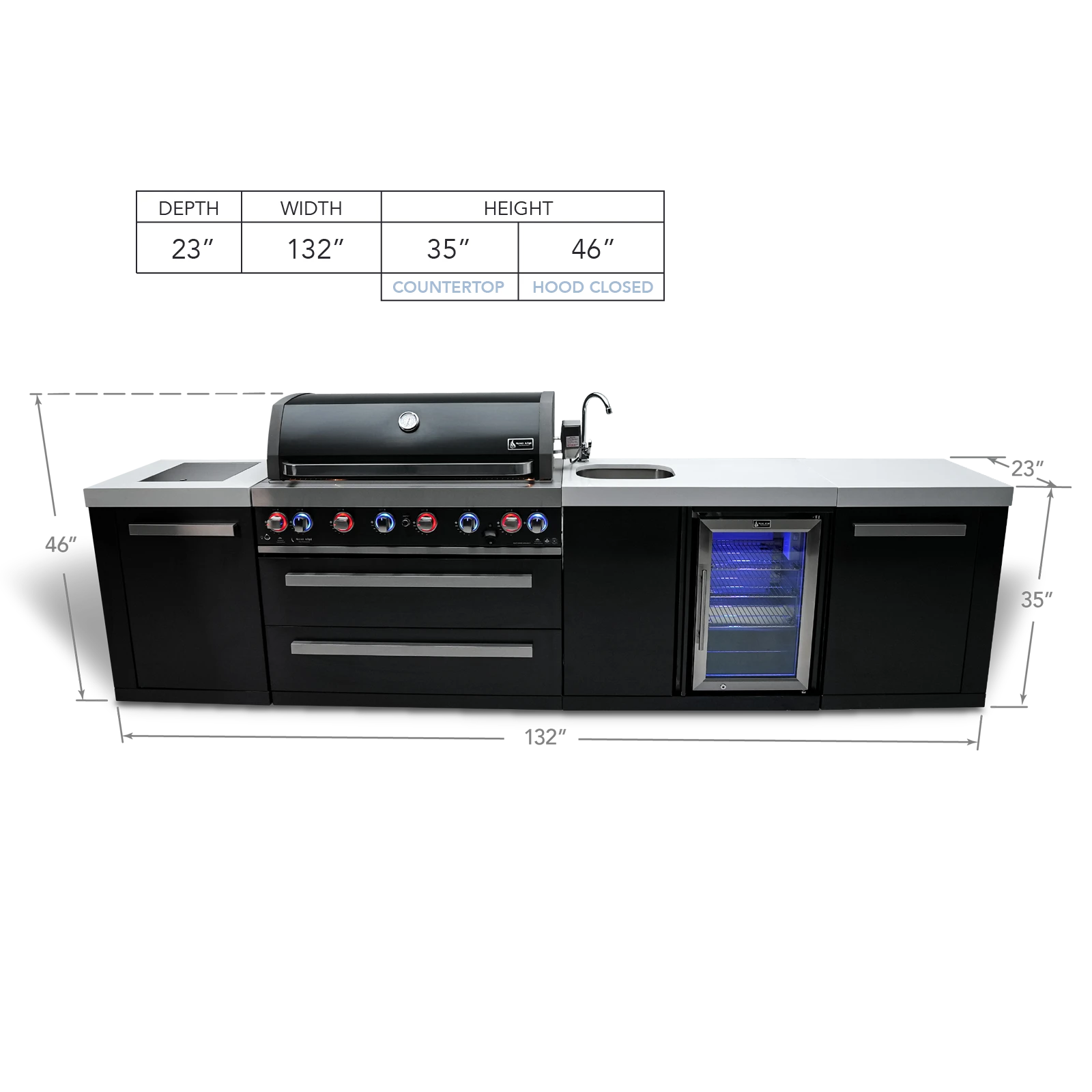 805 Black Stainless Steel Island With A Beverage Center MAI805BSSBEV