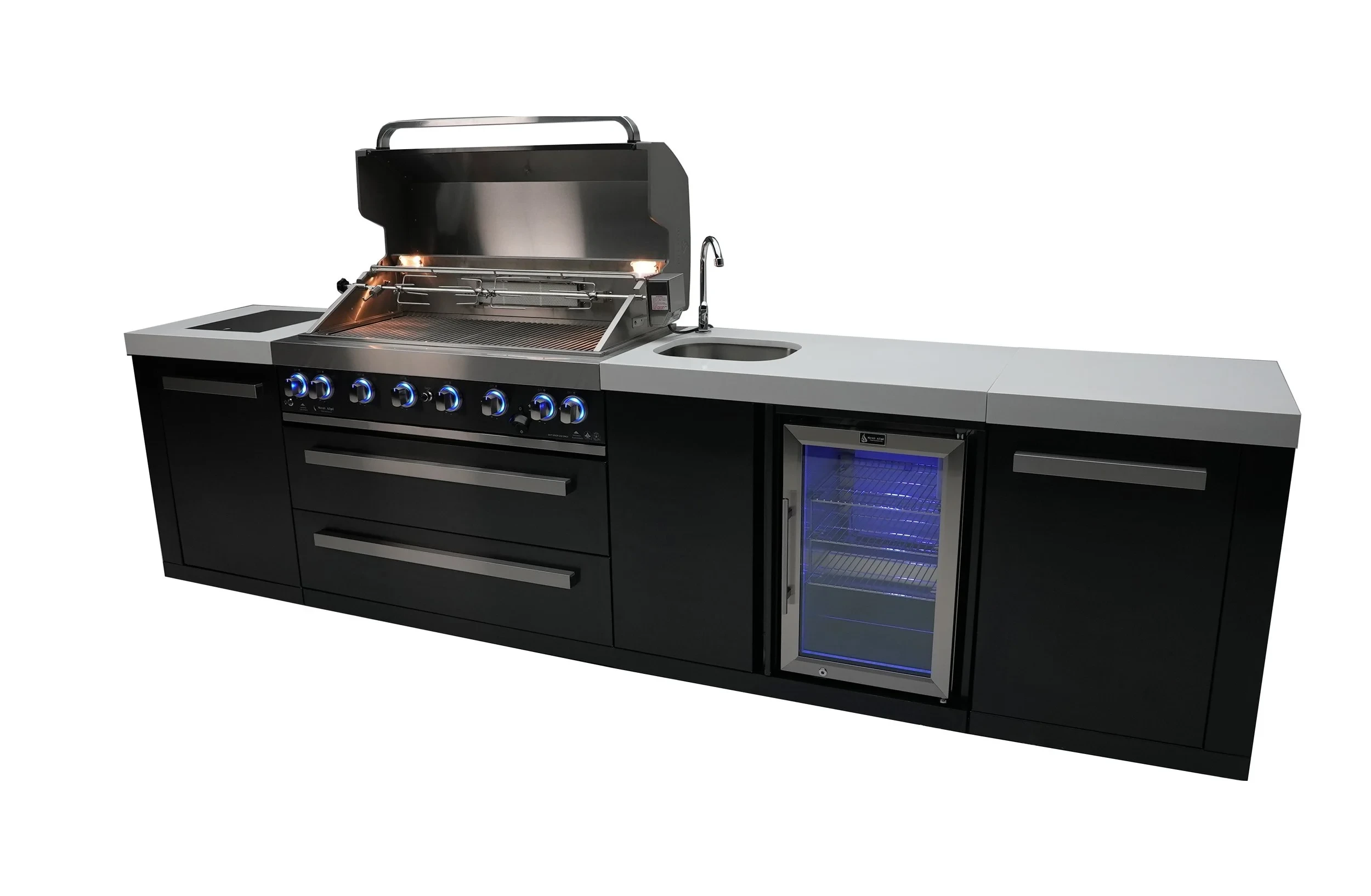 805 Black Stainless Steel Island With A Beverage Center MAI805BSSBEV
