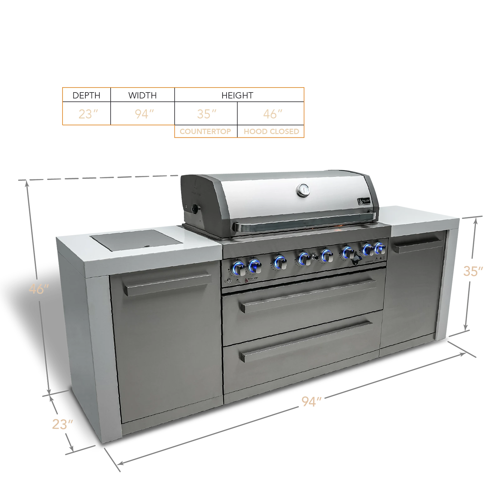 6-burner Deluxe Island MAI805D