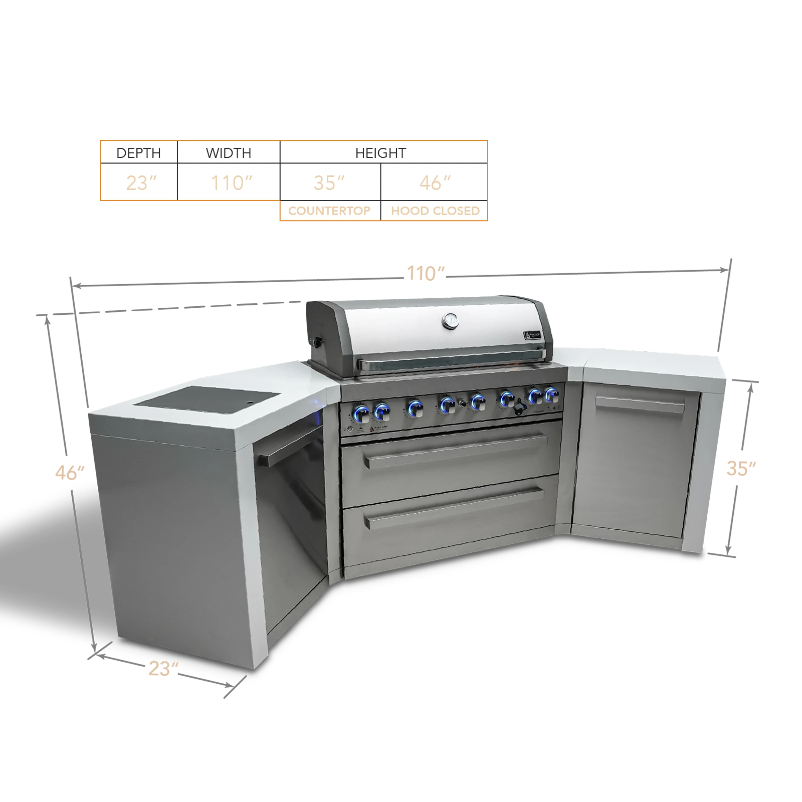 6-burner Deluxe Island With 45-degree Corners MAI805D45