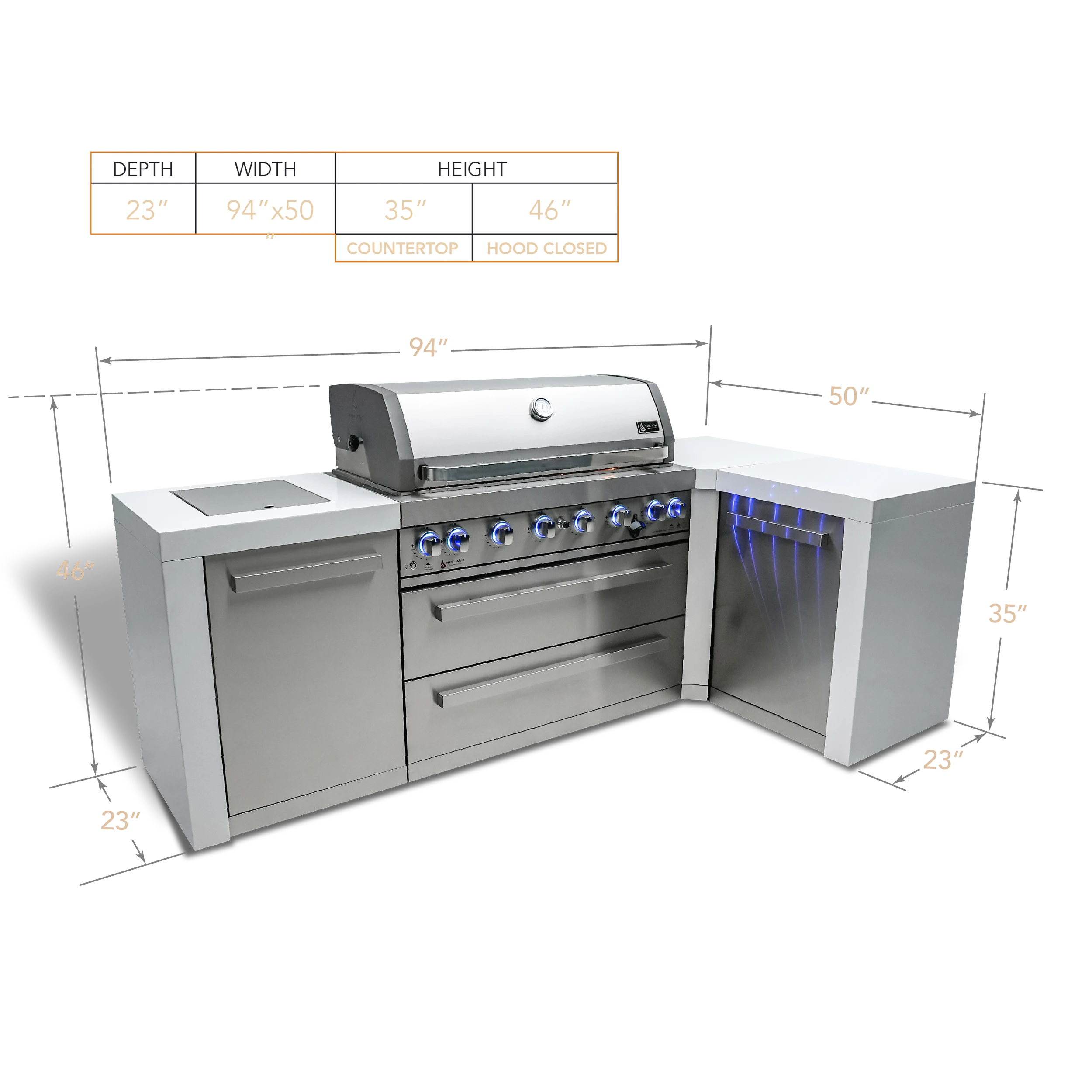 6-burner Deluxe Island With A 90-degree Corner MAI805D90