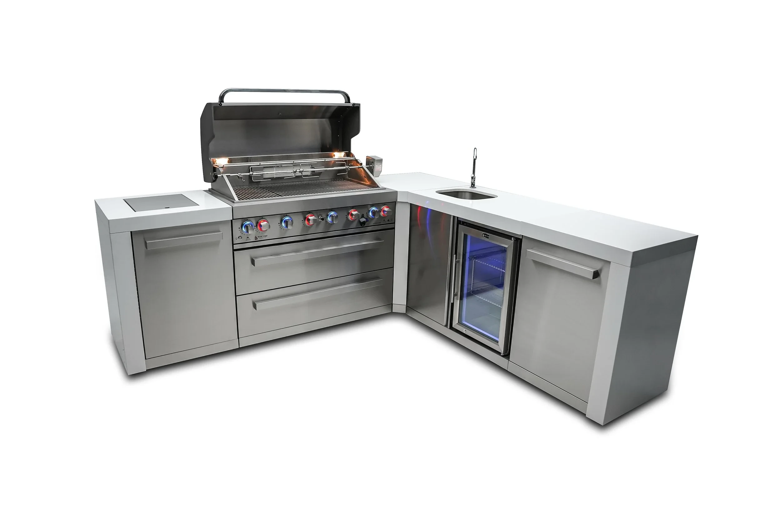 6-burner Deluxe Island Featuring A 90-degree Corner And Beverage Center MAI805D90BEV