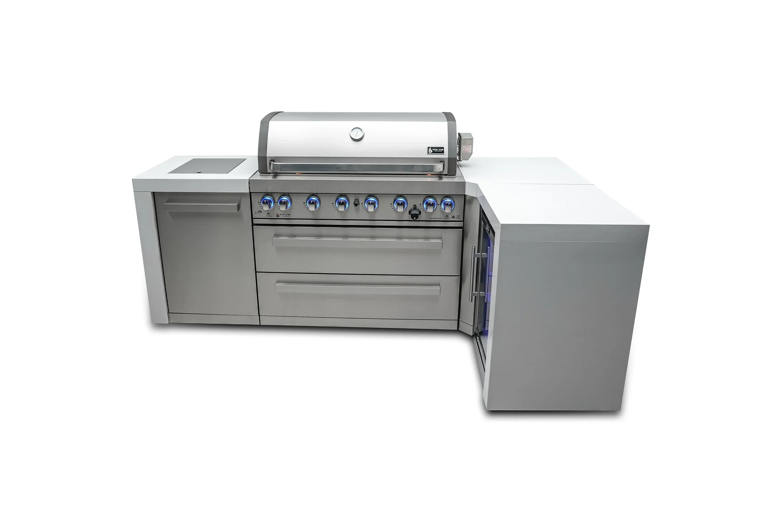 6-burner Deluxe Island With A 90-degree Corner And A Fridge Cabinet MAI805D90FC