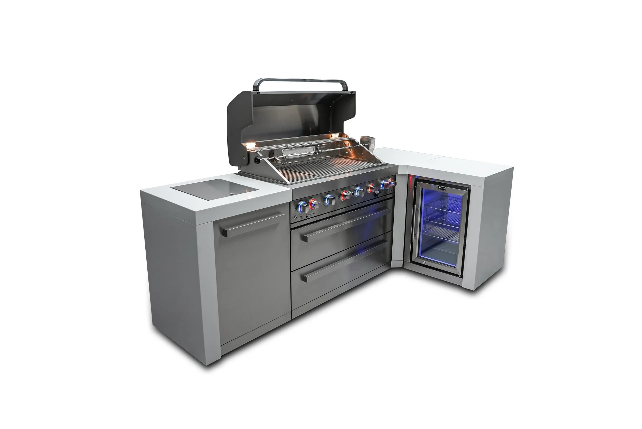 6-burner Deluxe Island With A 90-degree Corner And A Fridge Cabinet MAI805D90FC