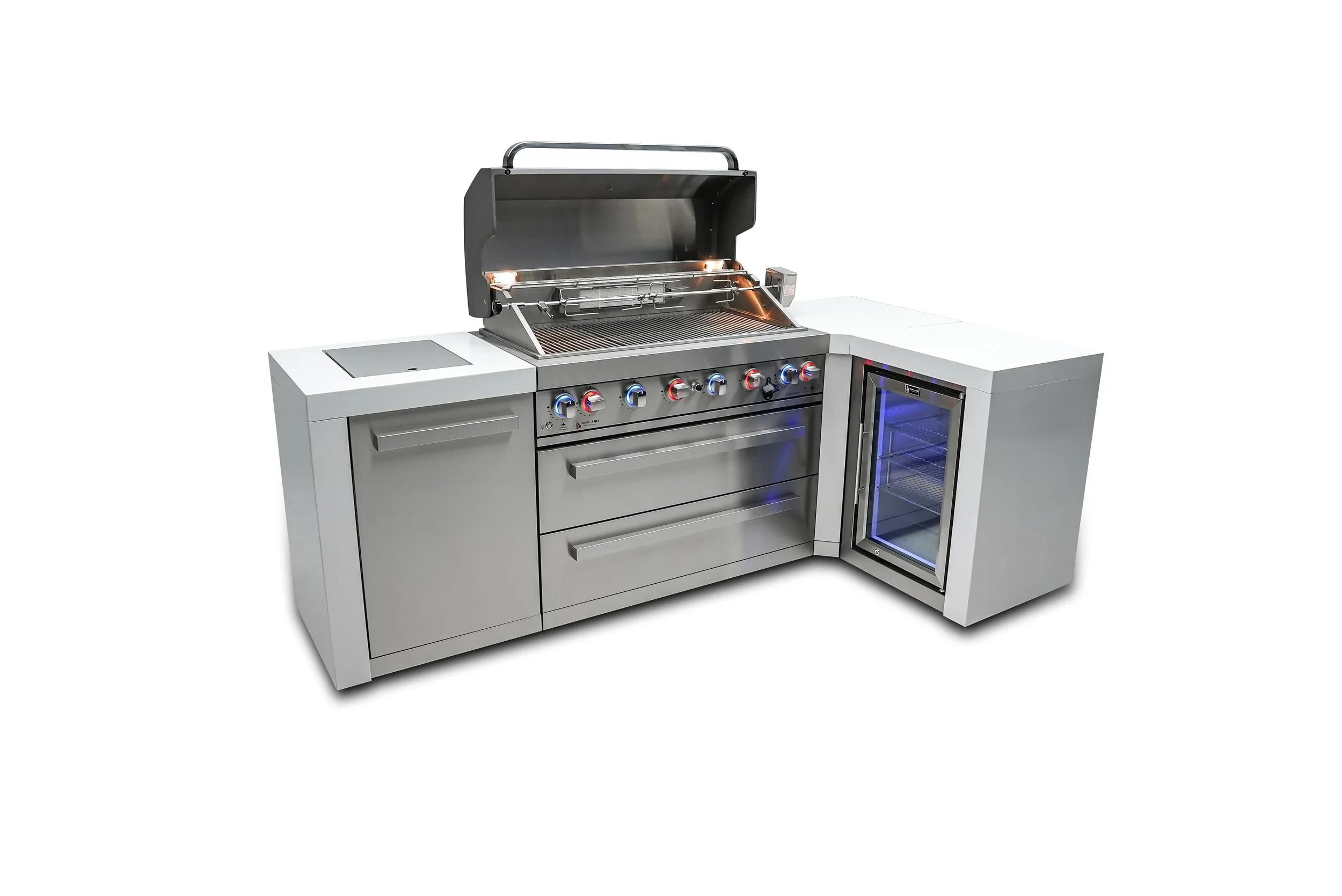 6-burner Deluxe Island With A 90-degree Corner And A Fridge Cabinet MAI805D90FC
