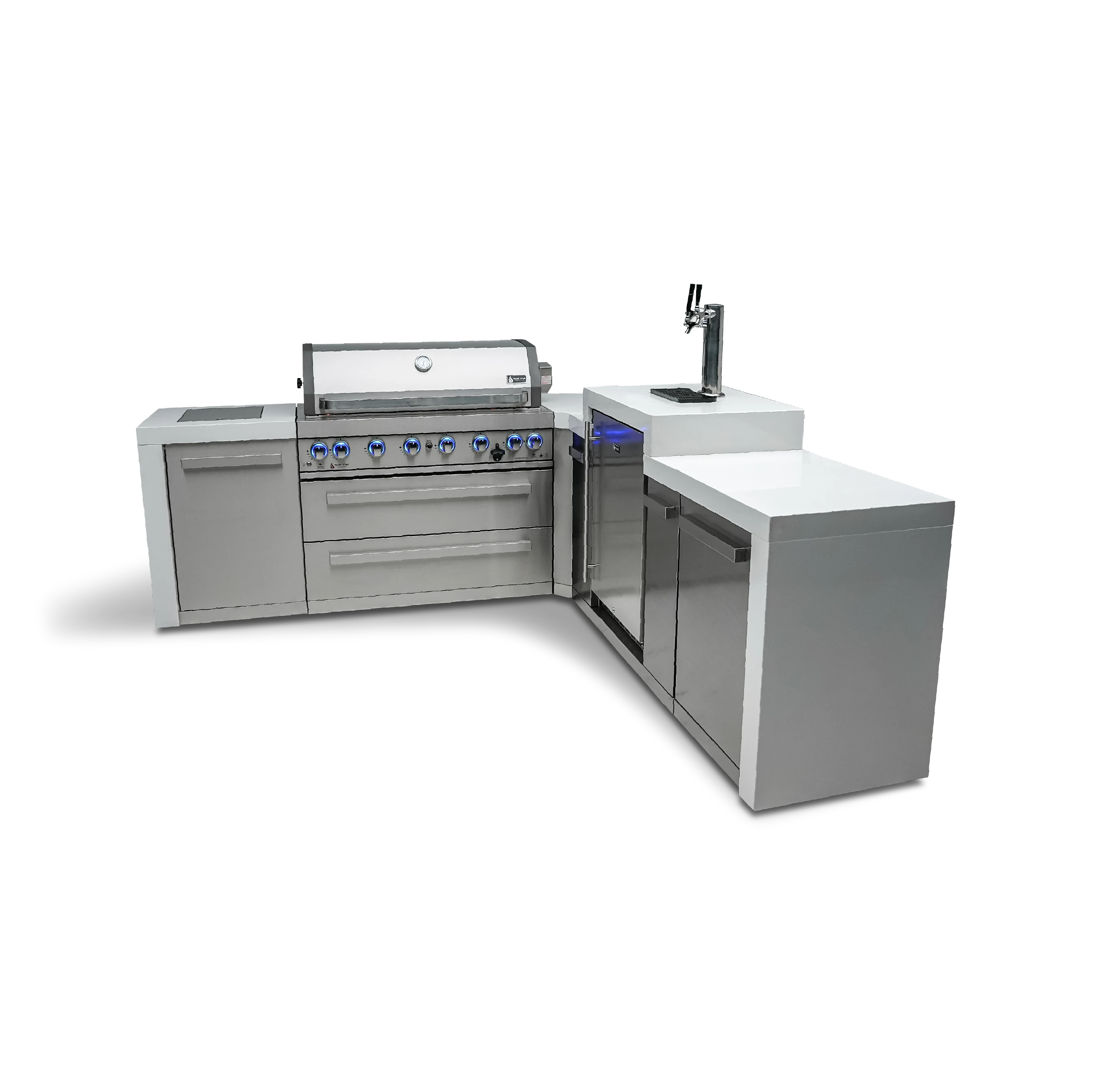 6-burner Deluxe Island With A 90-degree Corner And Kegerator MAI805D90KEG