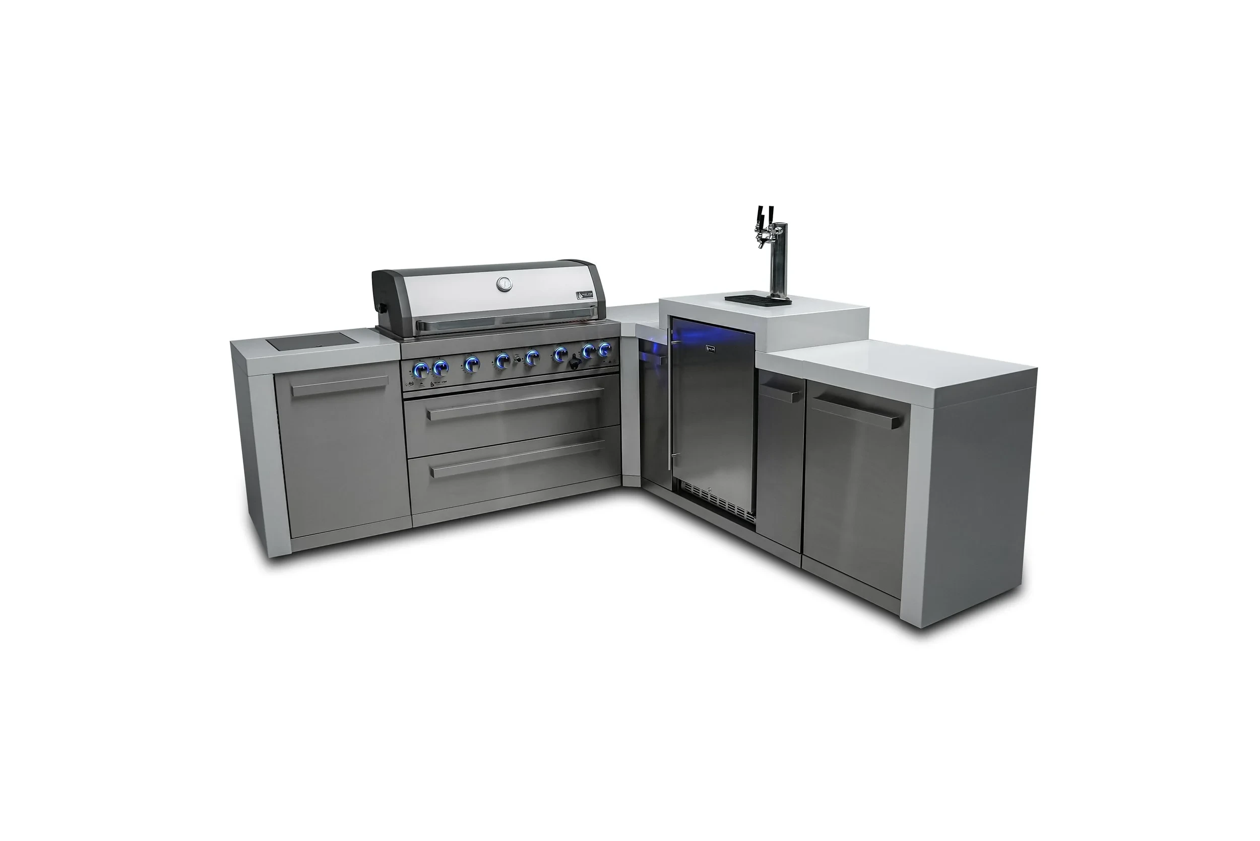 6-burner Deluxe Island With A 90-degree Corner And Kegerator MAI805D90KEG