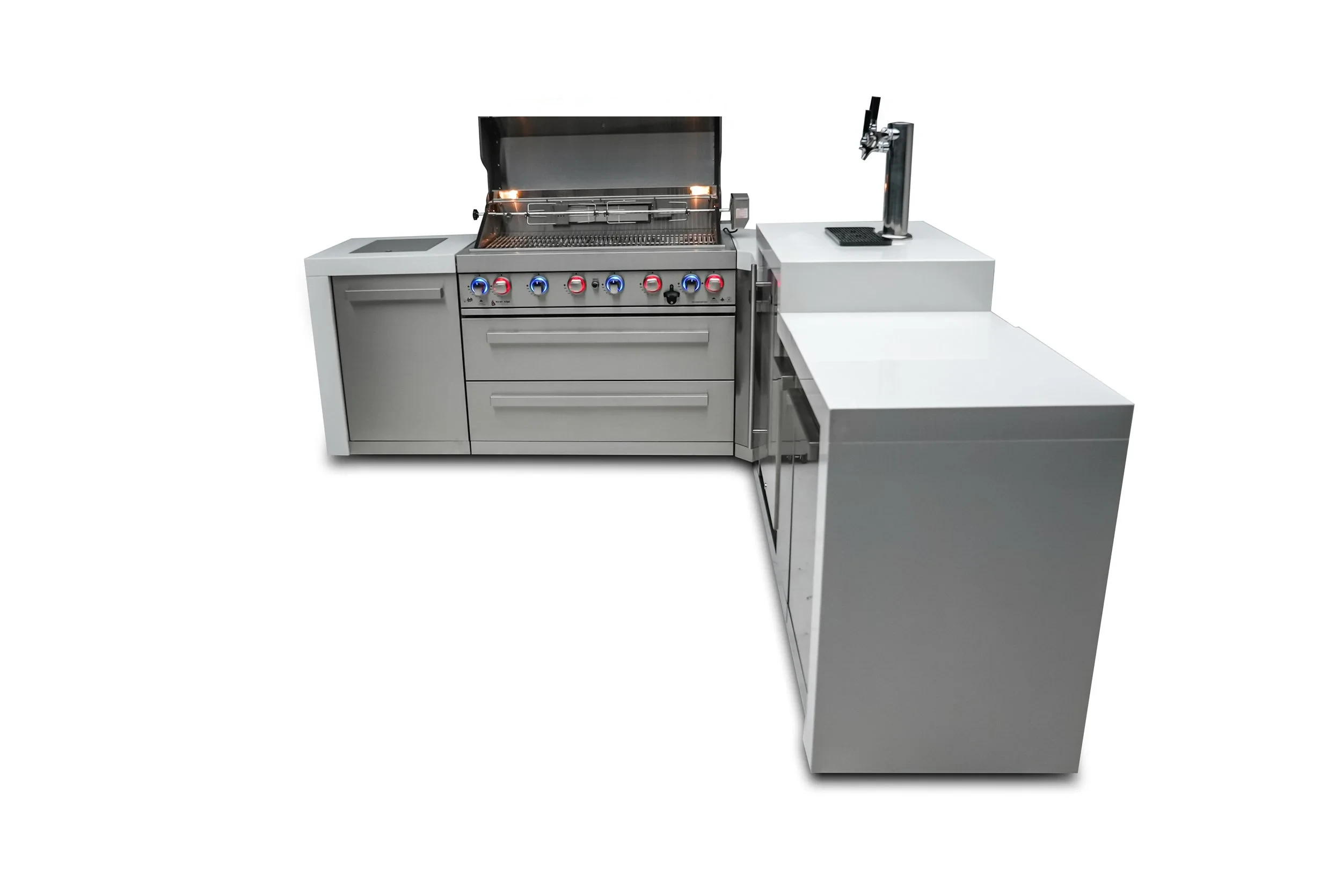 6-burner Deluxe Island With A 90-degree Corner And Kegerator MAI805D90KEG