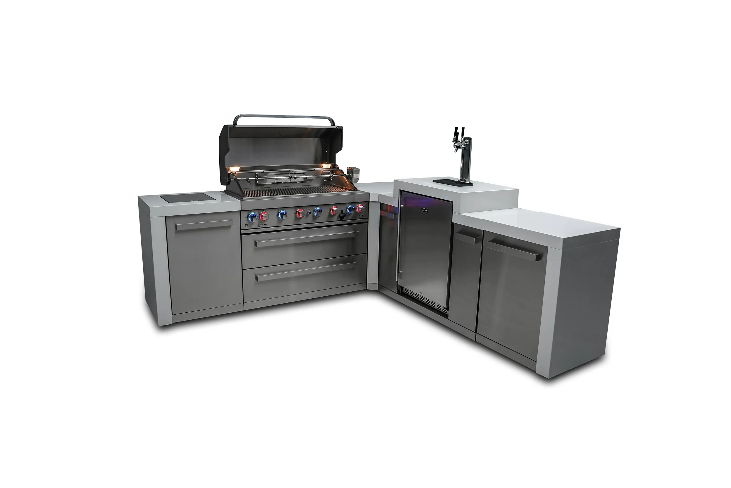 6-burner Deluxe Island With A 90-degree Corner And Kegerator MAI805D90KEG