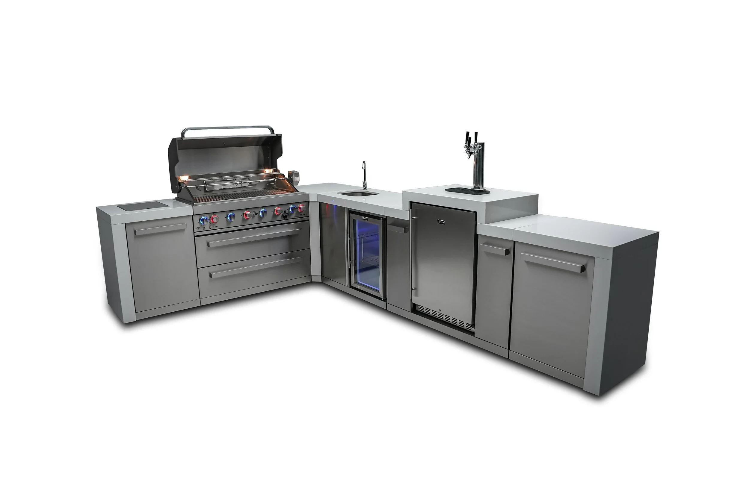 6-burner Deluxe Island With A 90-degree Corner, Kegerator And Beverage Center MAI805D90KEGBEV