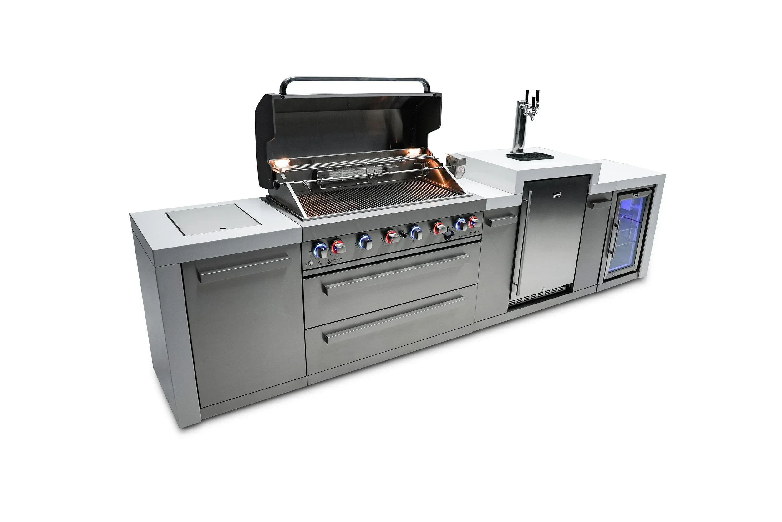 6-burner Deluxe Island With A Kegerator And Fridge Cabinet MAI805DKEGFC