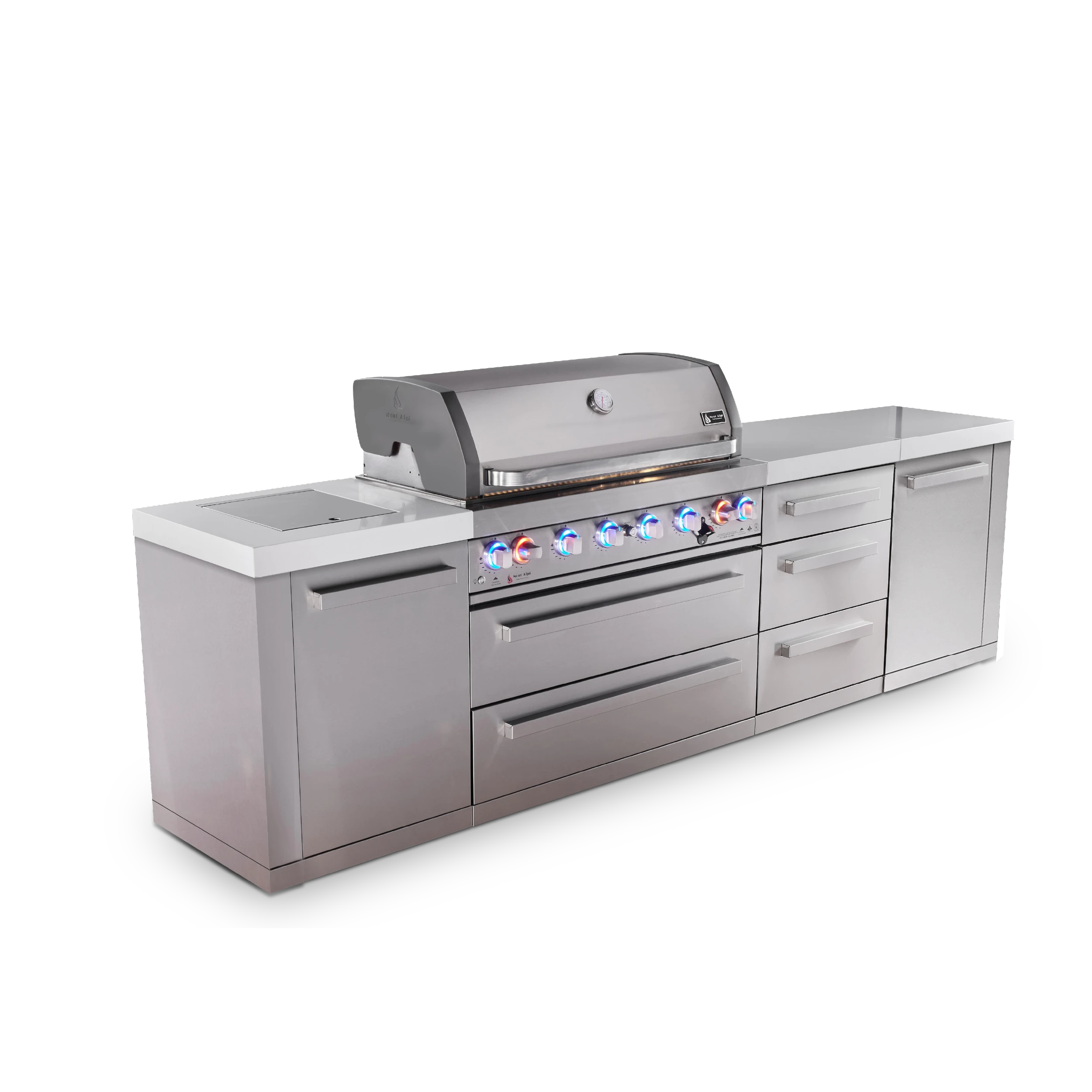 6-burner Original Series Outdoor Kitchen Island With Extra 3-drawer Cabinet MAI805DR