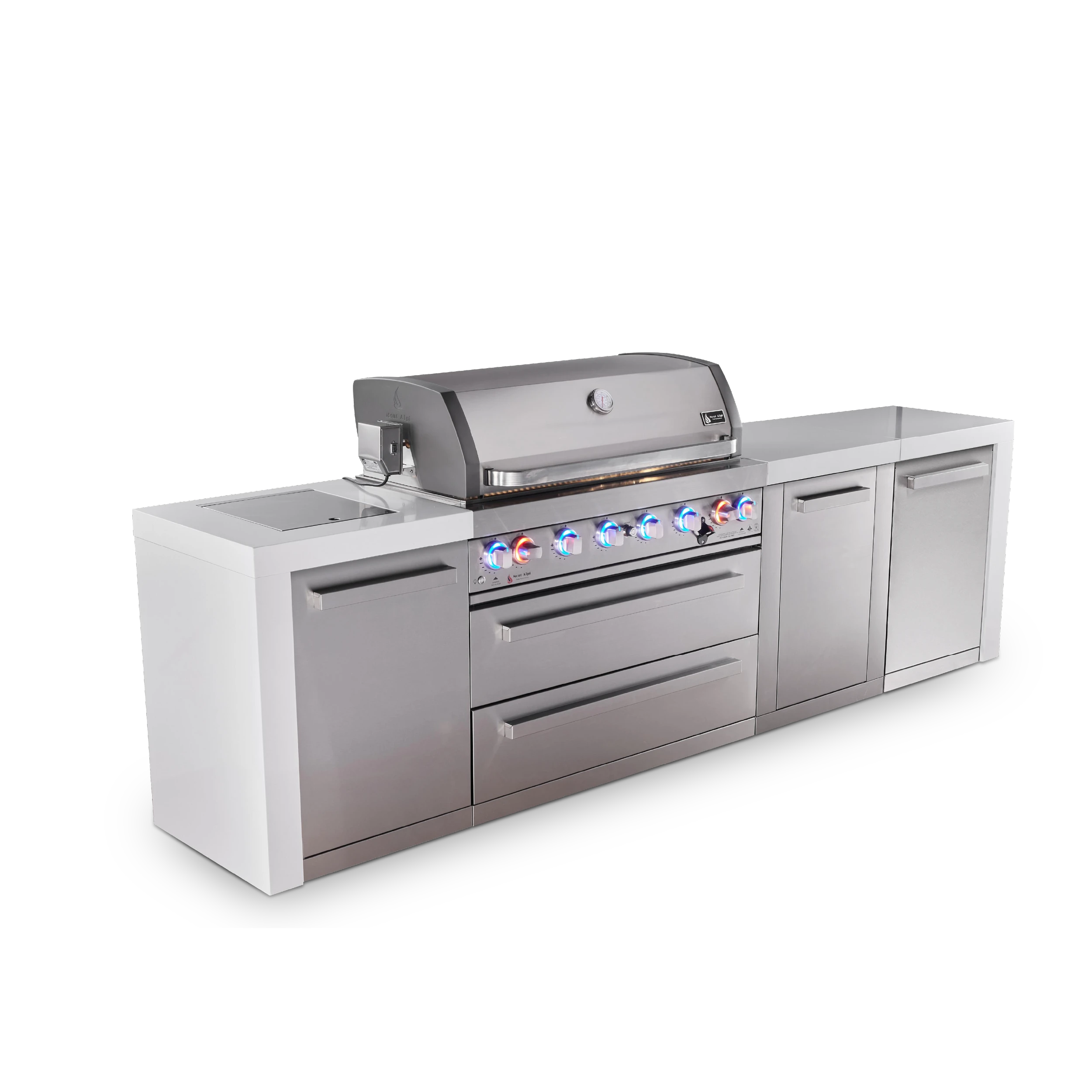 6-burner Deluxe Series Outdoor Kitchen Island With Extra Storage Cabinet MAI805DXL