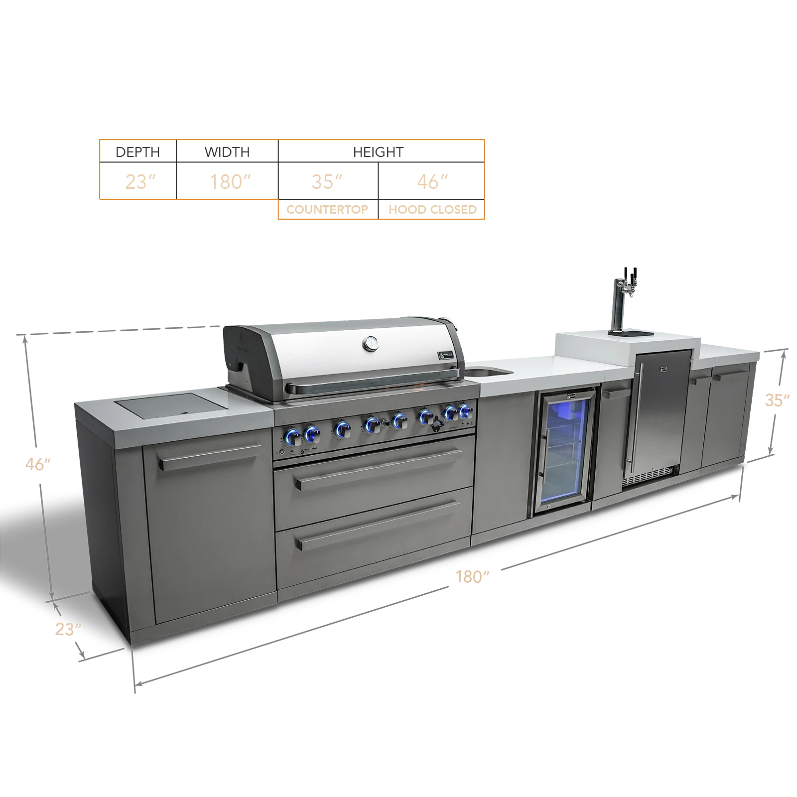6-burner Island With A Kegerator And A Beverage Center MAI805KEGBEV
