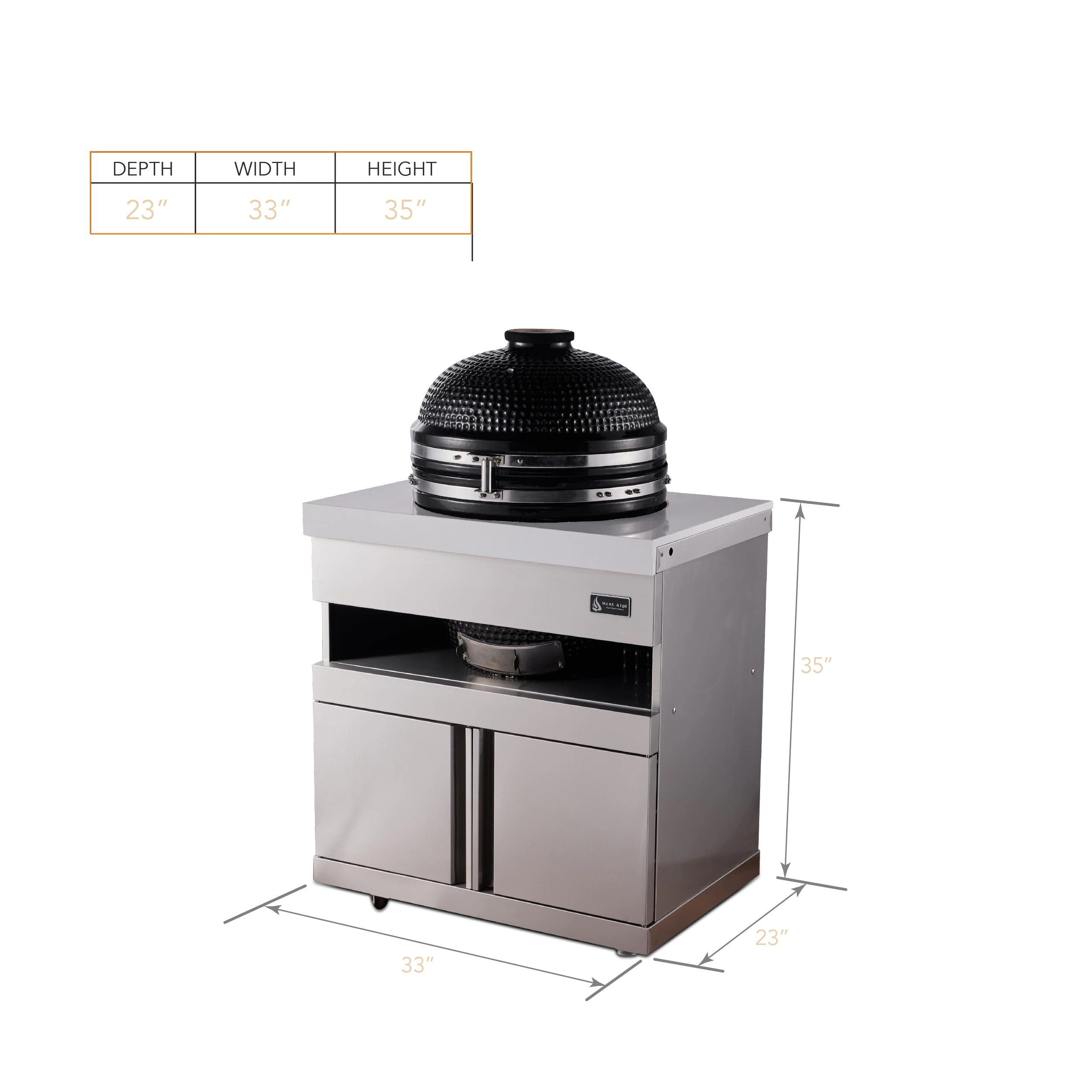 Stainless Steel 18" Universal Kamado Grill Module MAKAM