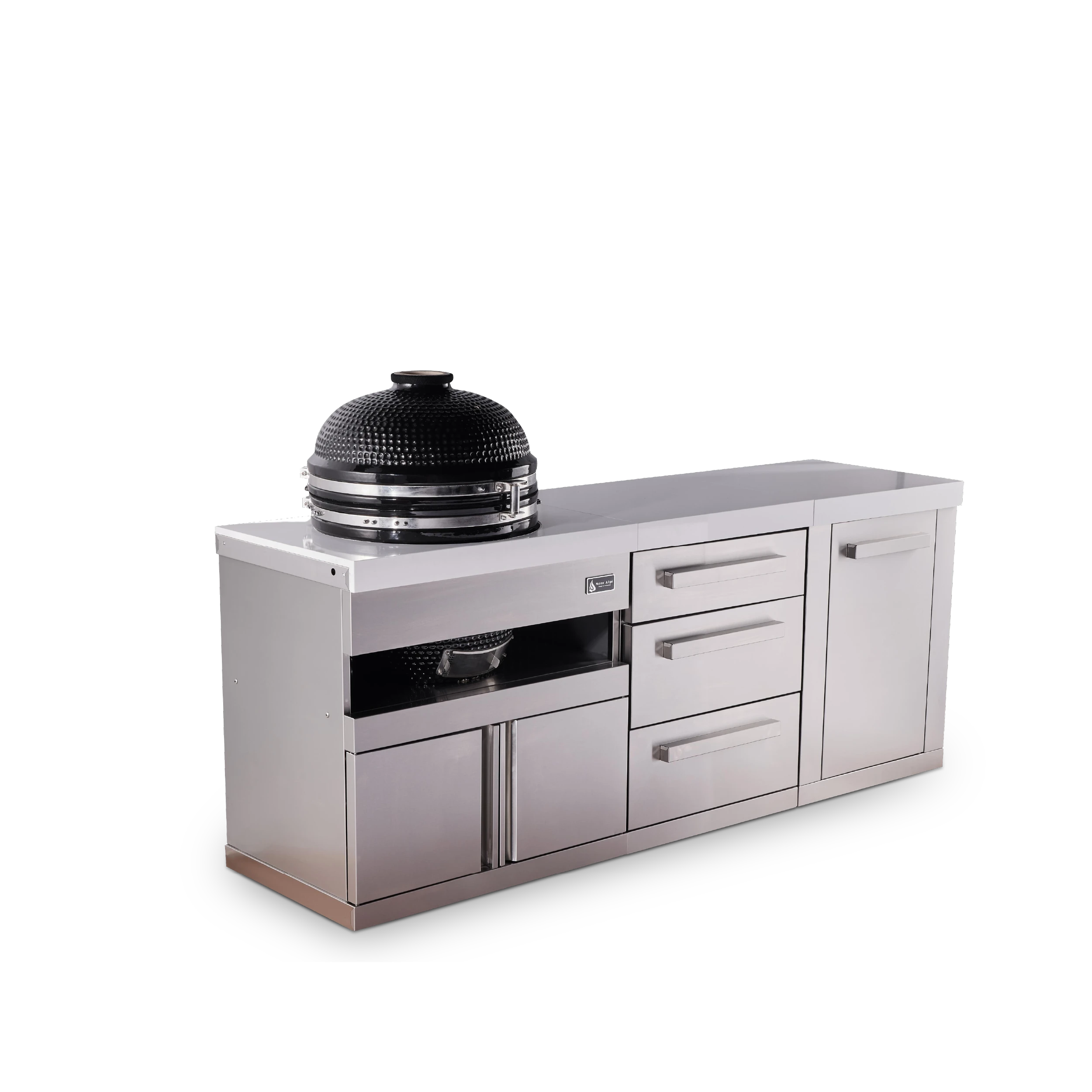 Stainless Steel 18" Universal Kamado Grill Module, Extra Drawer Slides, And Extra Storage Cabinet Modules MAKAMDRXL