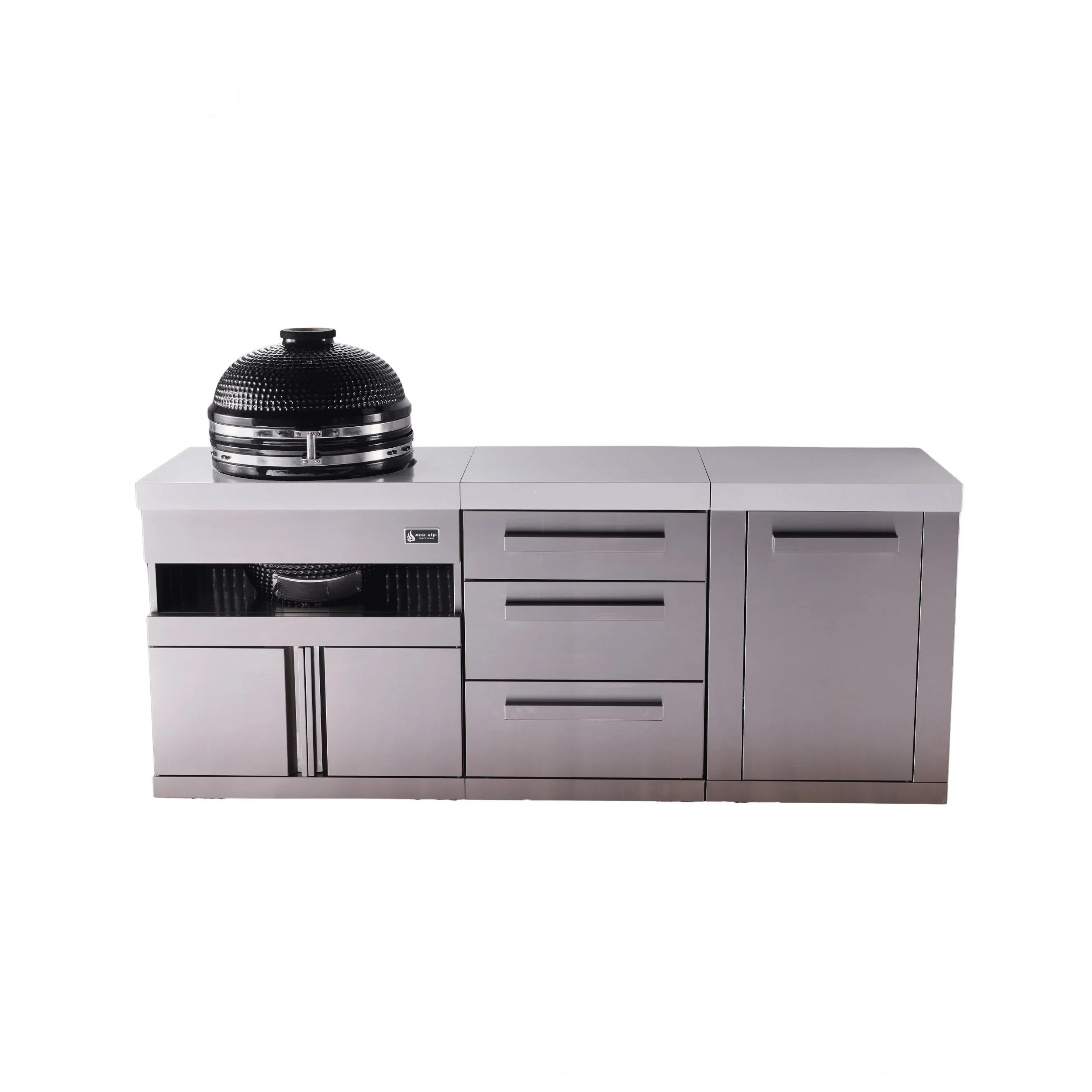Stainless Steel 18" Universal Kamado Grill Module, Extra Drawer Slides, And Extra Storage Cabinet Modules MAKAMDRXL