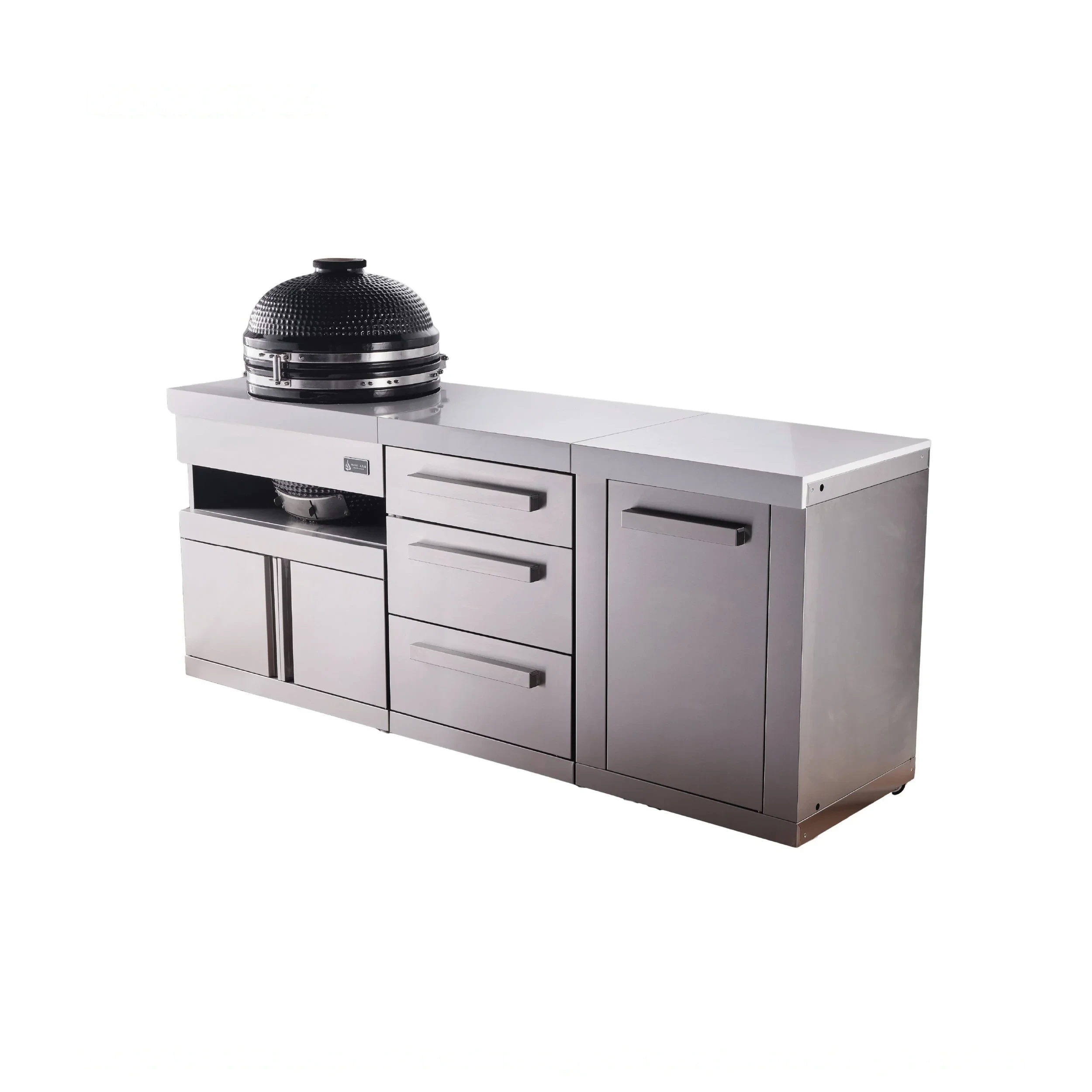 Stainless Steel 18" Universal Kamado Grill Module, Extra Drawer Slides, And Extra Storage Cabinet Modules MAKAMDRXL