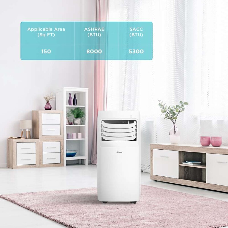 8,000 BTU / 5,300 BTU SACC 3-in-1 Portable Air Conditioner MAP08R1CWT
