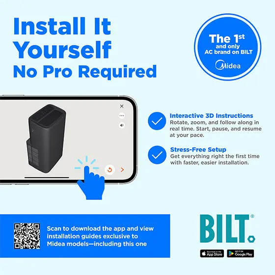 10,000 BTU DOE Smart Portable Air Conditioner with Heat MAP10HS1XWGRT