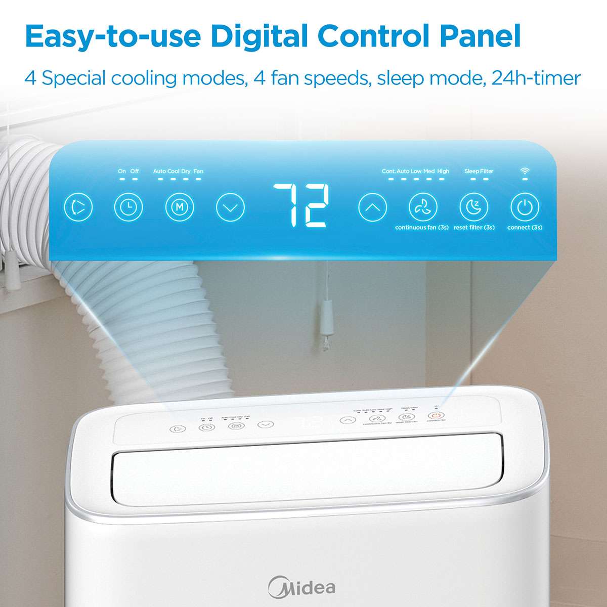 10,000 BTU DOE Smart Inverter Portable Air Conditioner, for spaces up to 450 sq. ft. MAP10V1JWTB