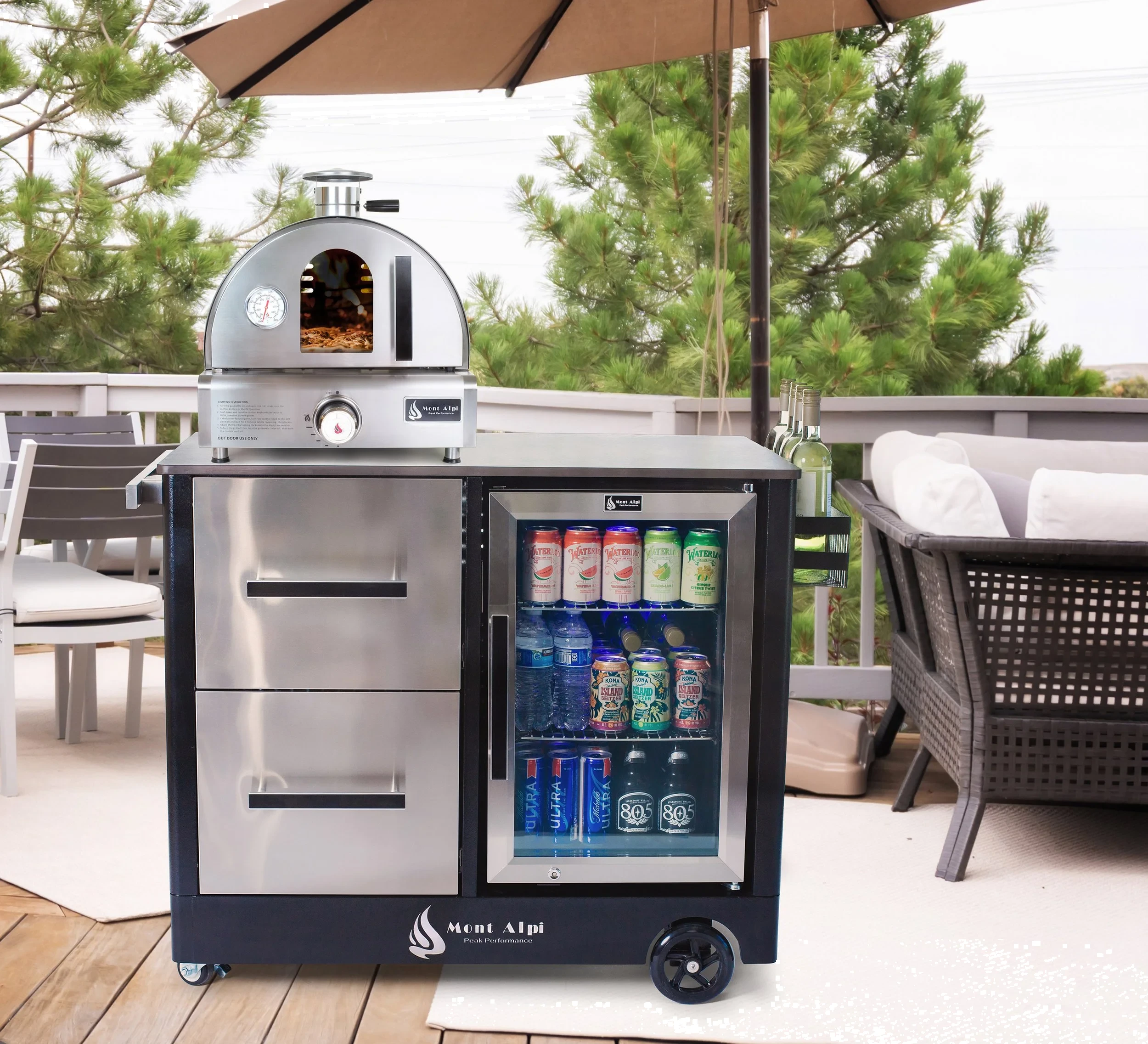 Pizza And Roast-ready Oven & Deluxe Bar Cart MAPCLMAPZSSCOMBO