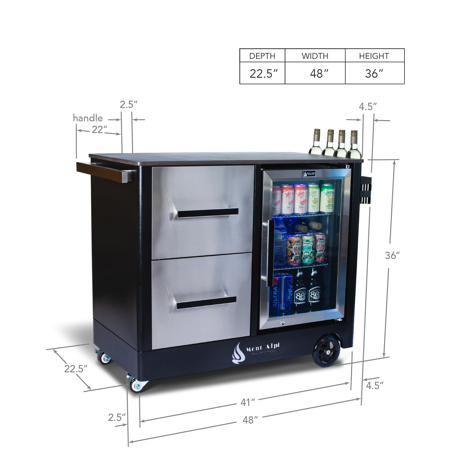 Pizza And Roast-ready Oven & Deluxe Bar Cart MAPCLMAPZSSCOMBO