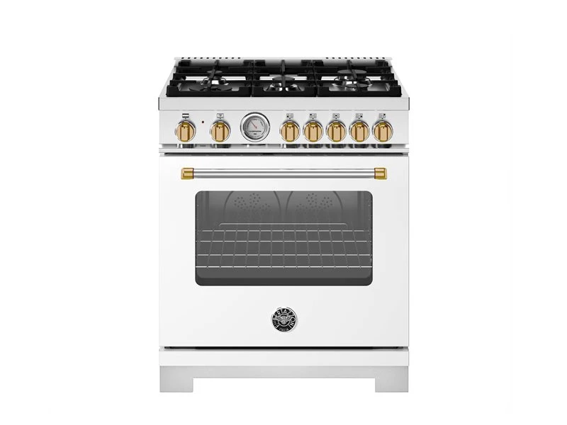 30 inch Dual Fuel, 5 Burners, Electric Oven - Gold Accents MAS305DFMBG