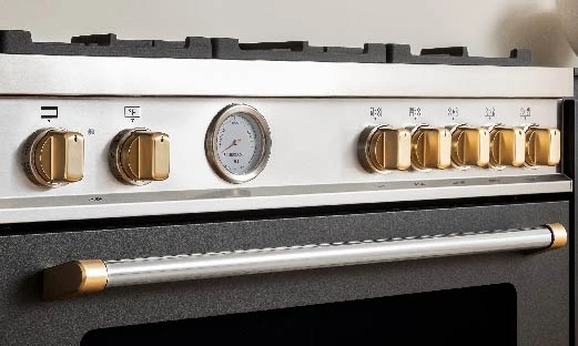 30 inch Dual Fuel, 5 Burners, Electric Oven - Gold Accents MAS305DFMBG