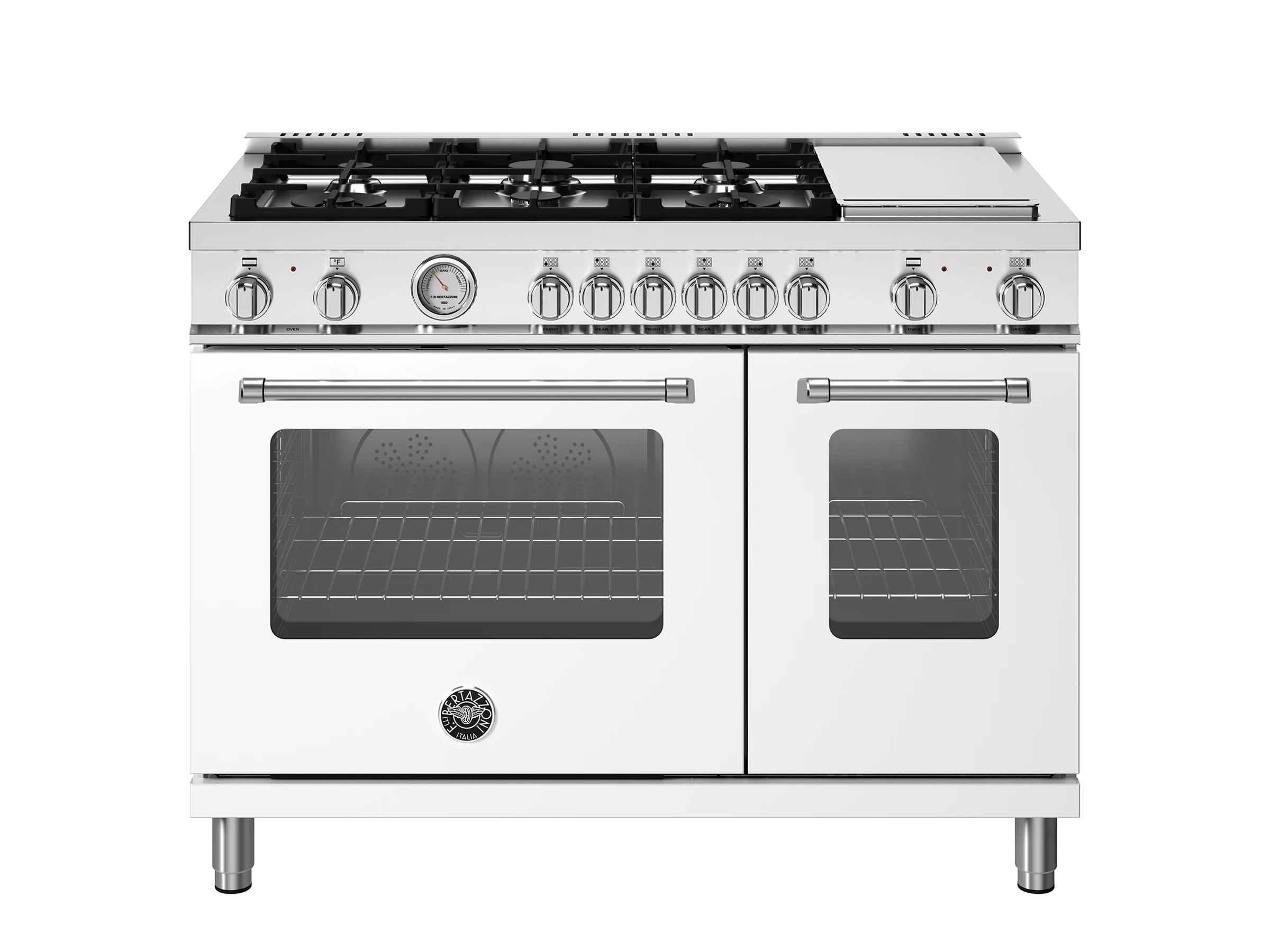 48 inch Dual Fuel Range, 6 Burners and Griddle, Electric Oven MAS486GDFMBIV
