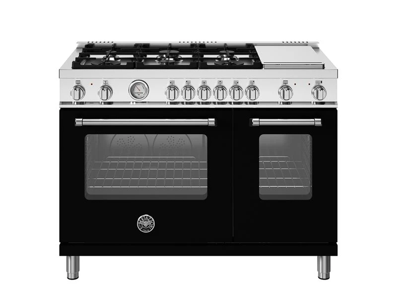 48 inch Dual Fuel Range, 6 Burners and Griddle, Electric Oven MAS486GDFMNEV