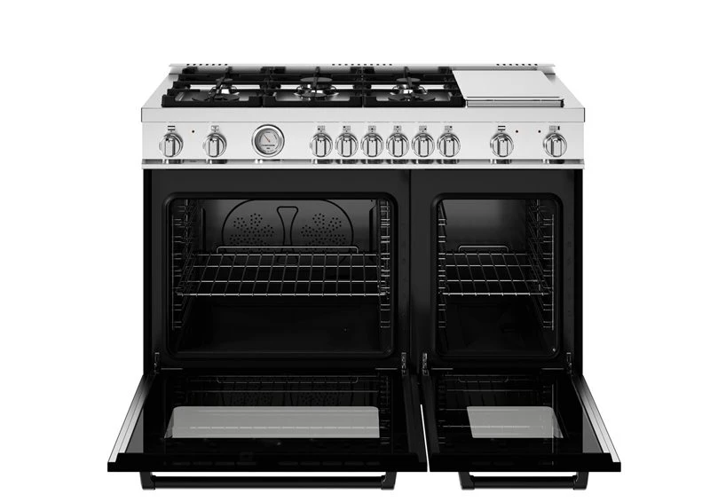 48 inch Dual Fuel Range, 6 Burners and Griddle, Electric Oven MAS486GDFMNEV