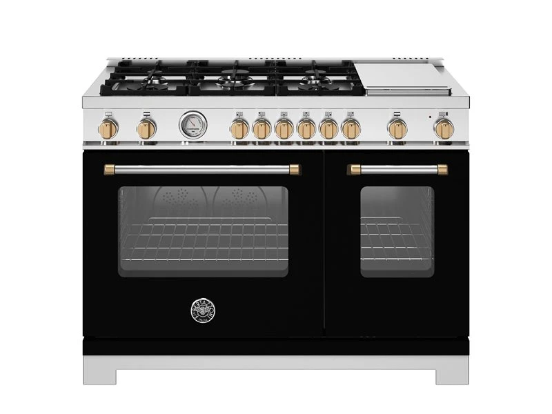 48 inch All Gas Range, 6 Burner and Griddle - Gold Accents MAS486GGASNG