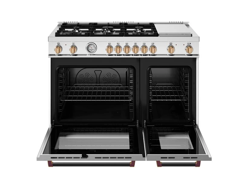 48 inch All Gas Range, 6 Burner and Griddle - Gold Accents MAS486GGASNG