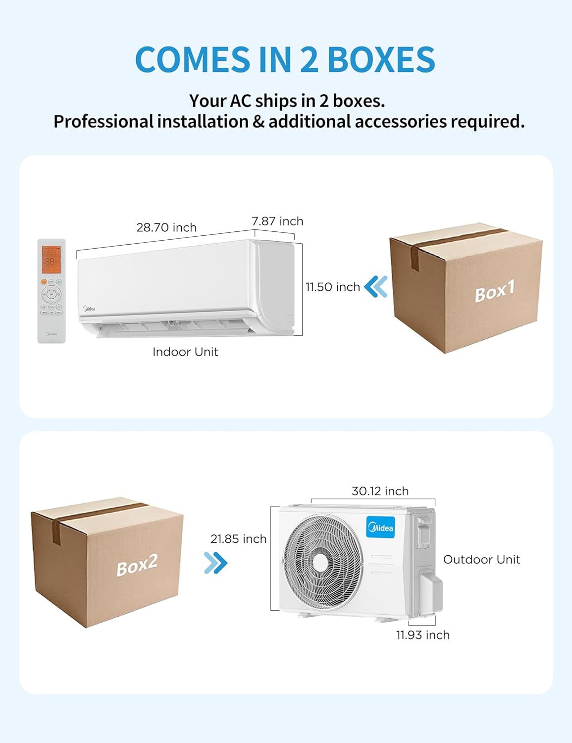 9000 BTU Mini Split AC/Heating system, 110/120V, 21.5 SEER2 MASAG0921HS1G