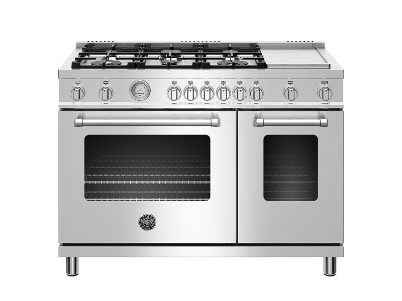 48 inch Dual Fuel Range, 6 burners and Griddle, Electric Oven MAST486GDFMXE