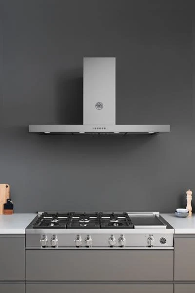 48 Gas Rangetop 6 brass burners + electric griddle MAST486GRTBXT