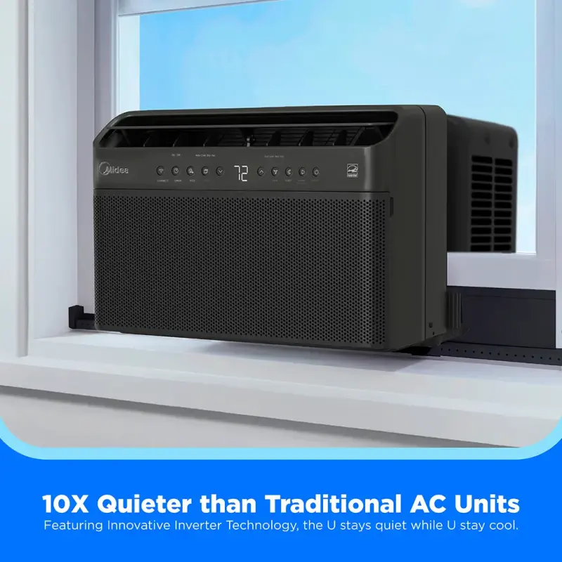 6,000 BTU DOE U-Shaped Smart Window Air Conditioner, for spaces up to 250 sq. ft. (Black) MAW06V1UBL