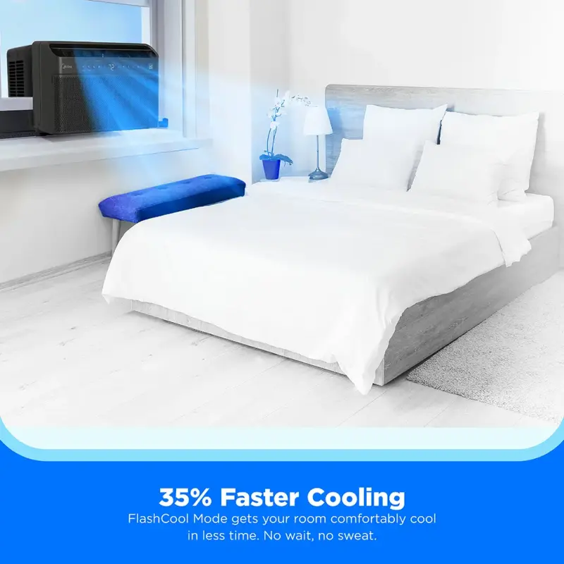 6,000 BTU DOE U-Shaped Smart Window Air Conditioner, for spaces up to 250 sq. ft. (Black) MAW06V1UBL