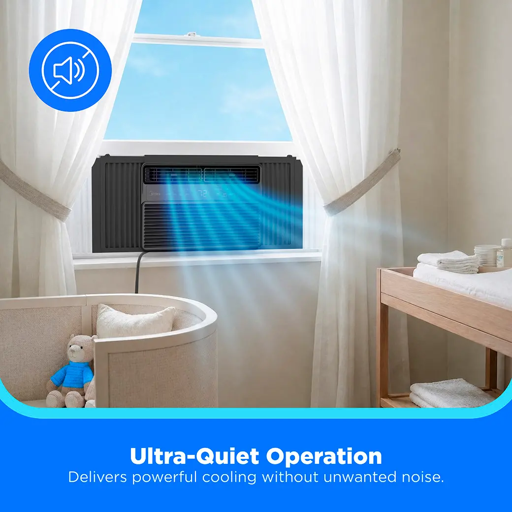 8,000 BTU DOE Smart Inverter Window Air Conditioner, Cools up to 350 sq. ft. MAW08V1WBK