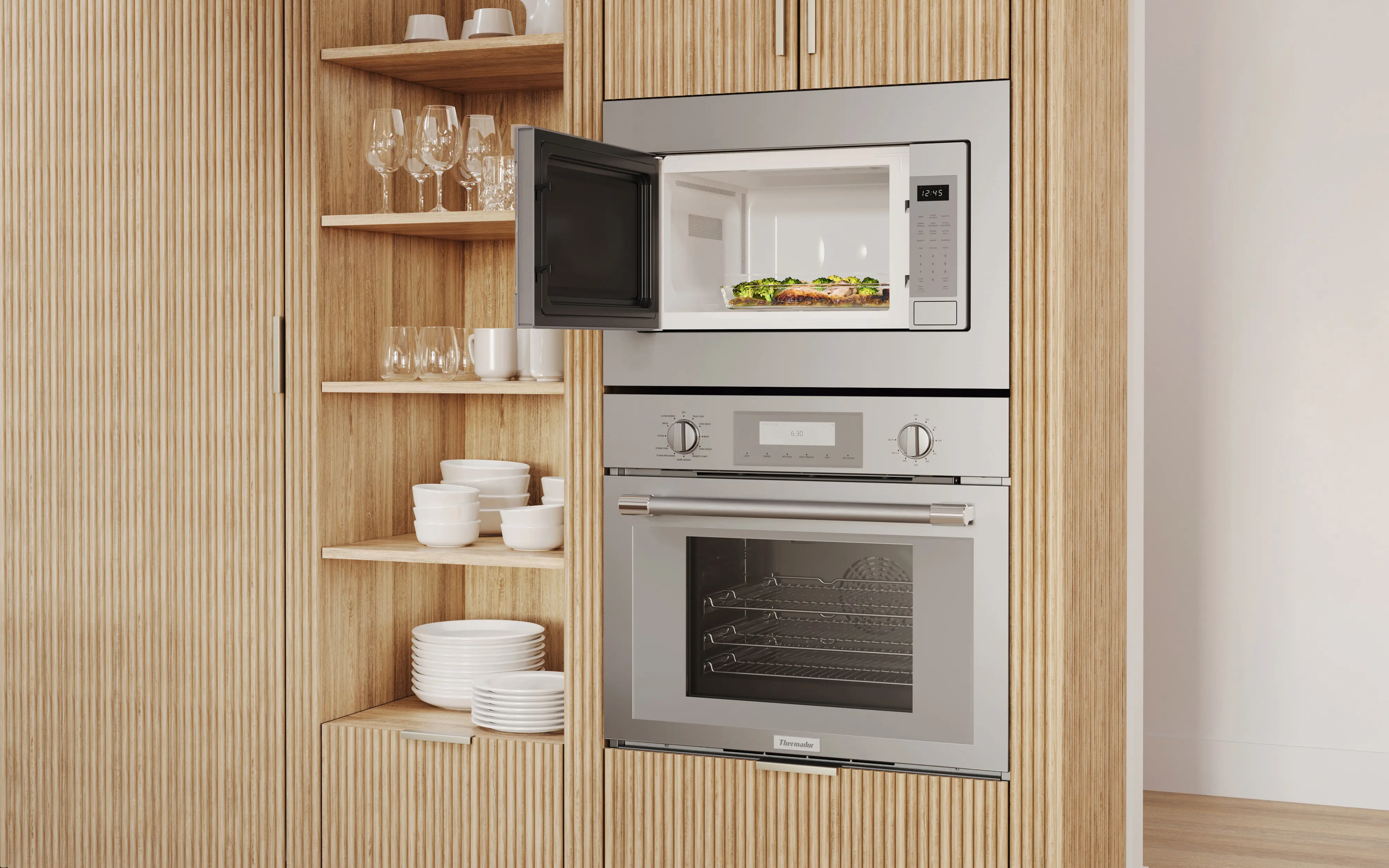 Masterpiece® Built-in Microwave 24'' Left Side Opening Door, MBCS