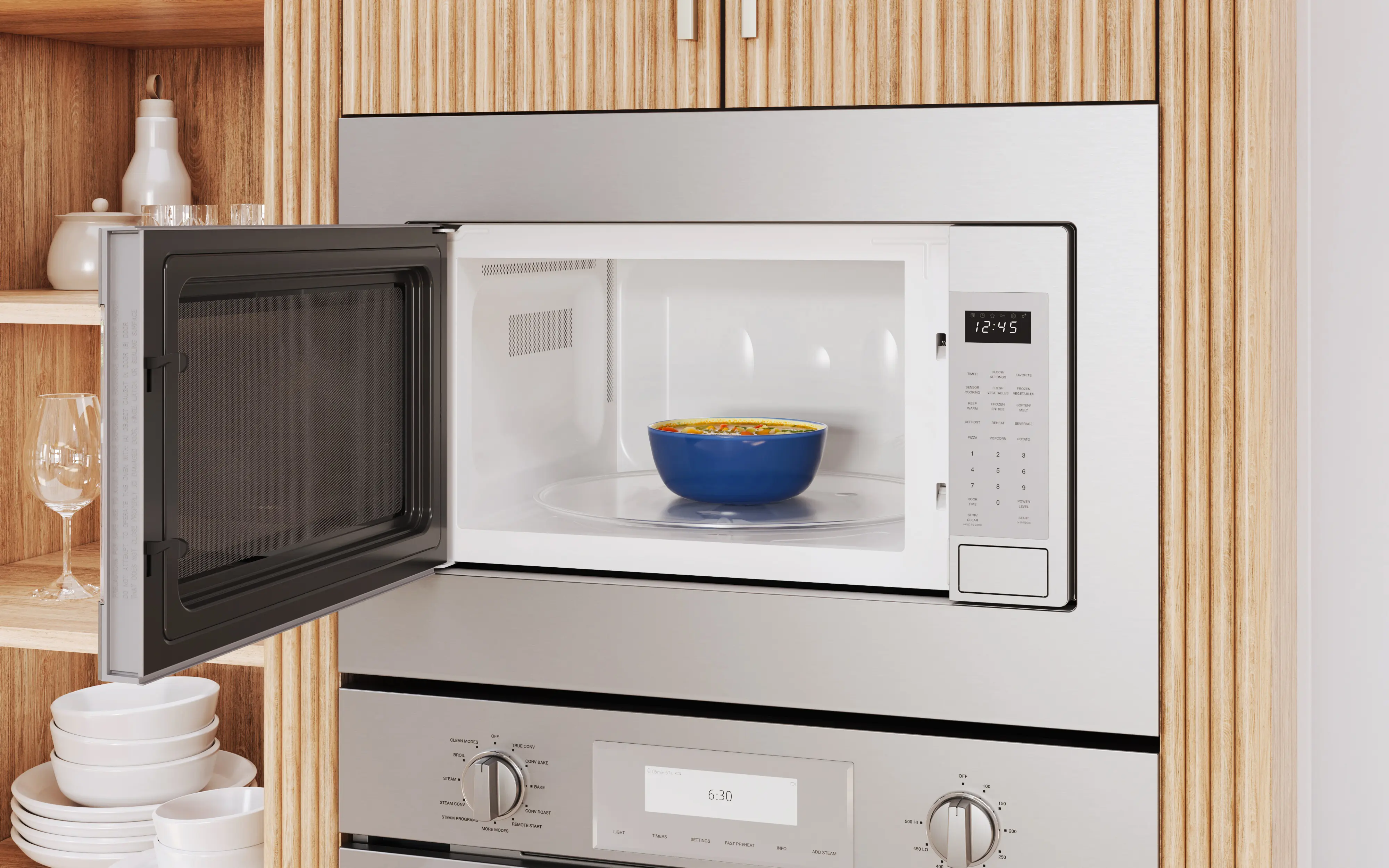Masterpiece® Built-in Microwave 24'' Left Side Opening Door, MBCS