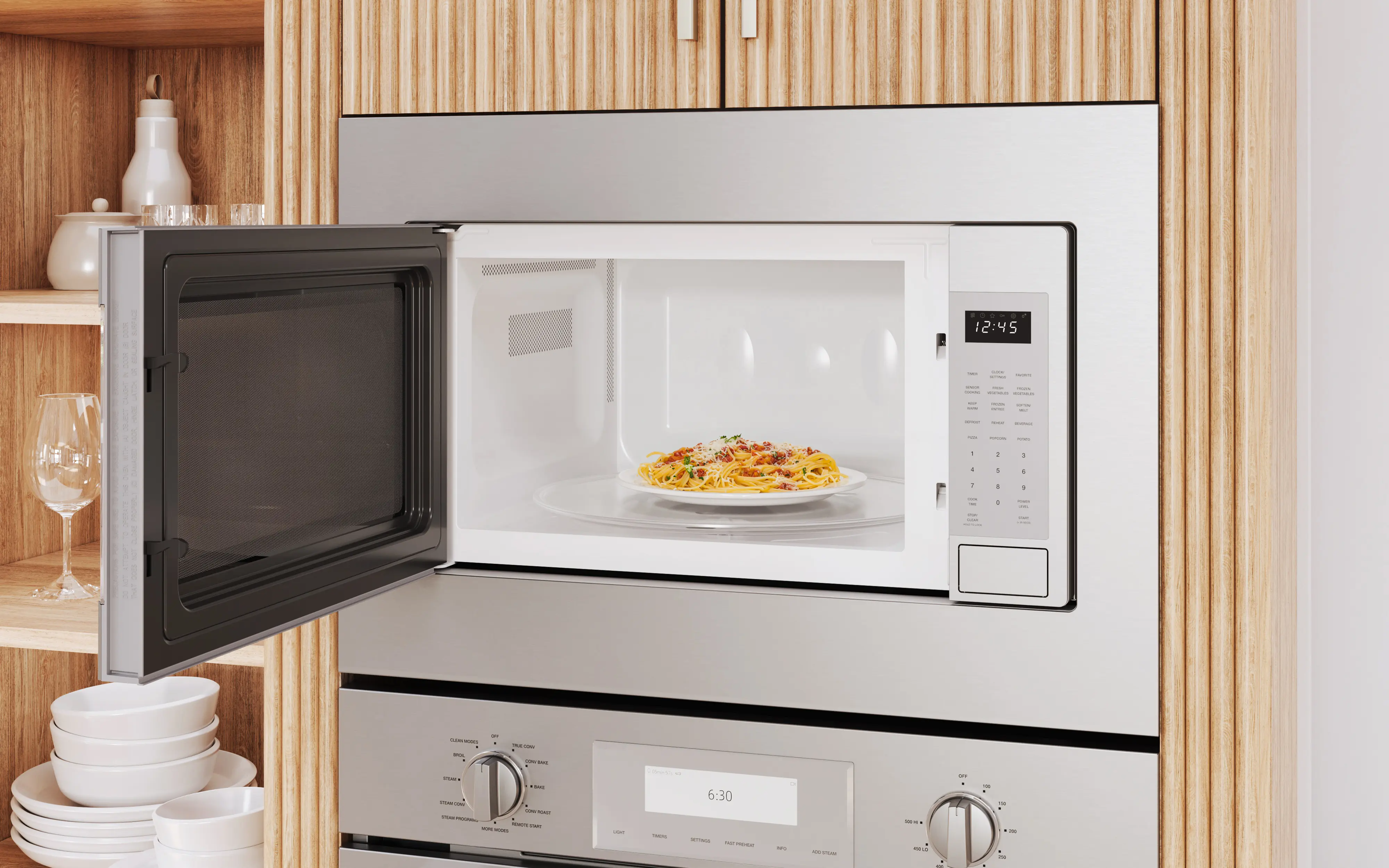 Masterpiece® Built-in Microwave 24'' Left Side Opening Door, MBCS