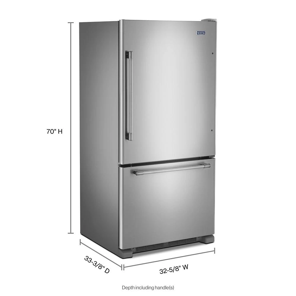 33-Inch Wide Bottom Mount Refrigerator - 22 Cu. Ft. view 8