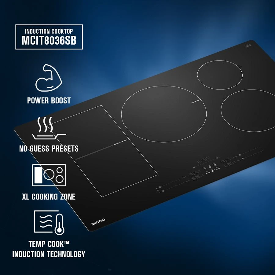 36-Inch Wide Induction Cooktop with Power Boost MCIT8036SB